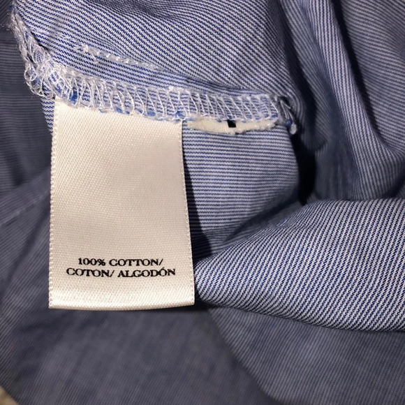 Ann Taylor size small blue hi low button down top - Picture 6 of 7